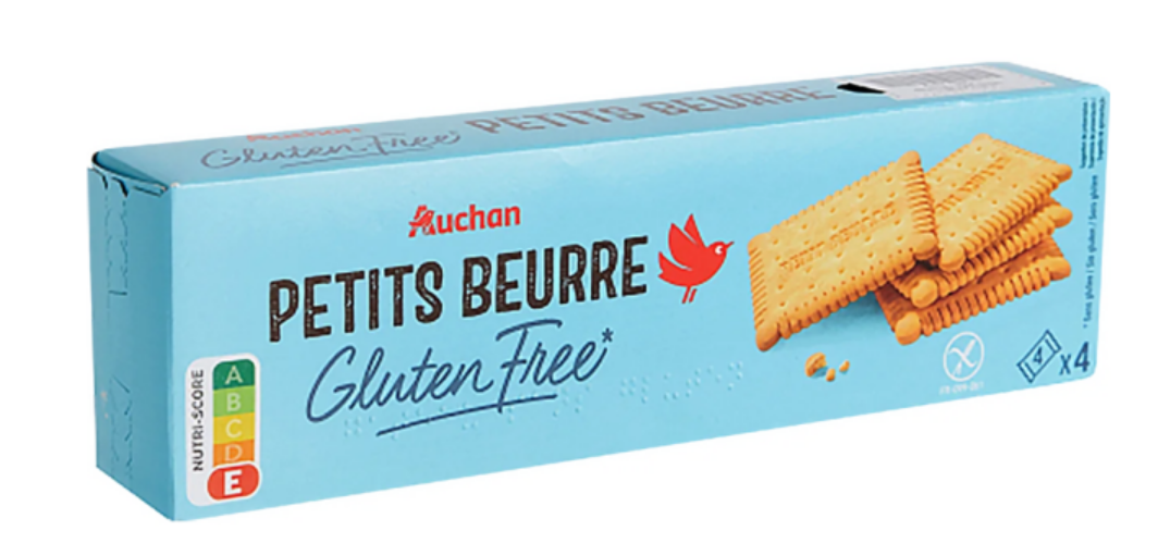 Auchan Petits Beurre gluténmentes vajas keksz 130 g