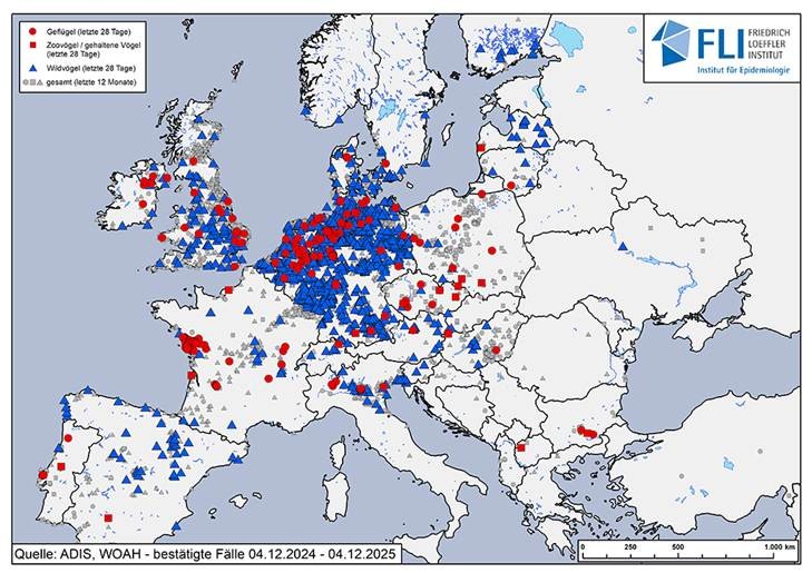 Marárinfluenza térkép